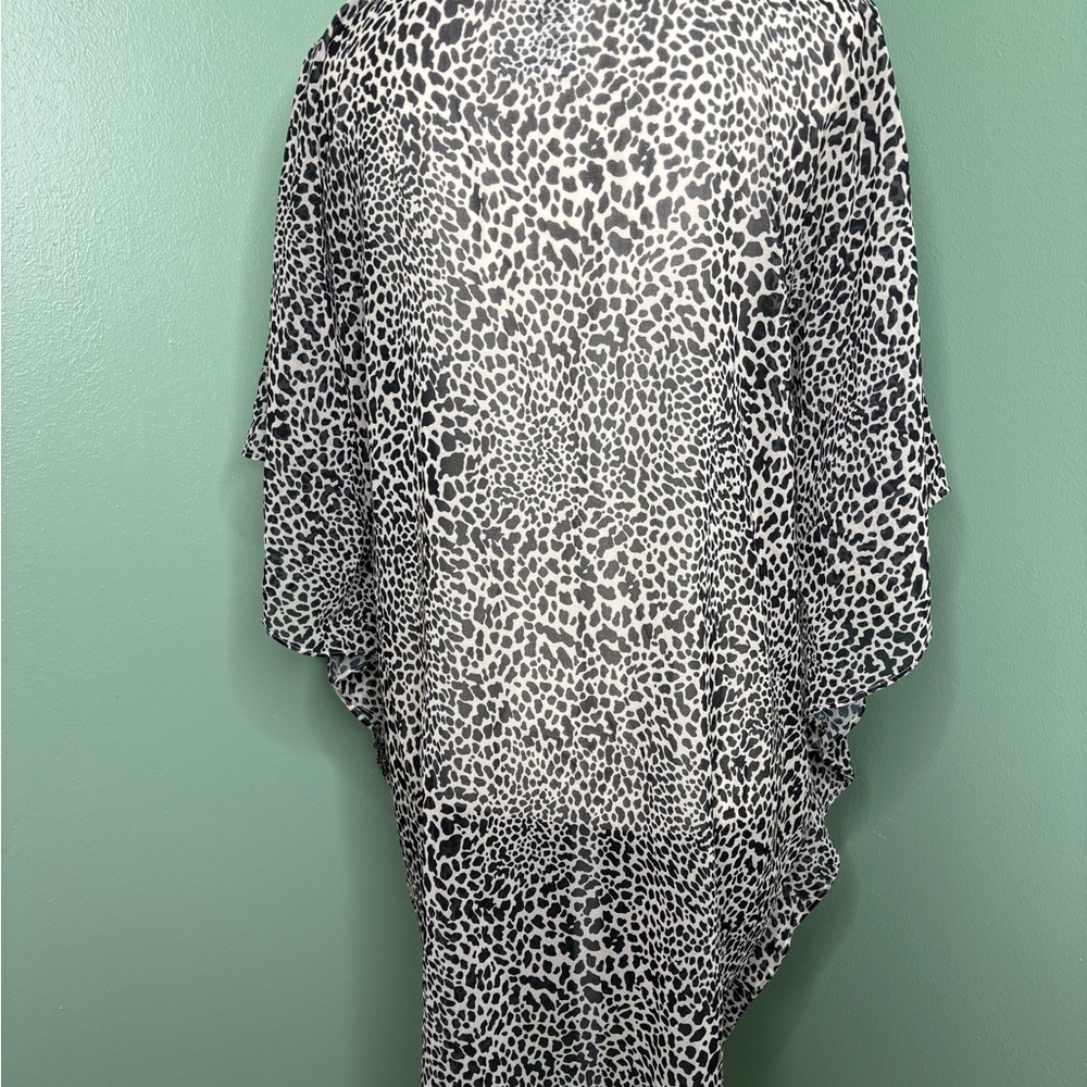 Michael Kors Black and White Animal Print swim cover up medium large - Picture 2 of 11